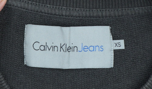 Calvin Klein Jeans Womens Black XS Crew Neck Pullover Sweatshirt