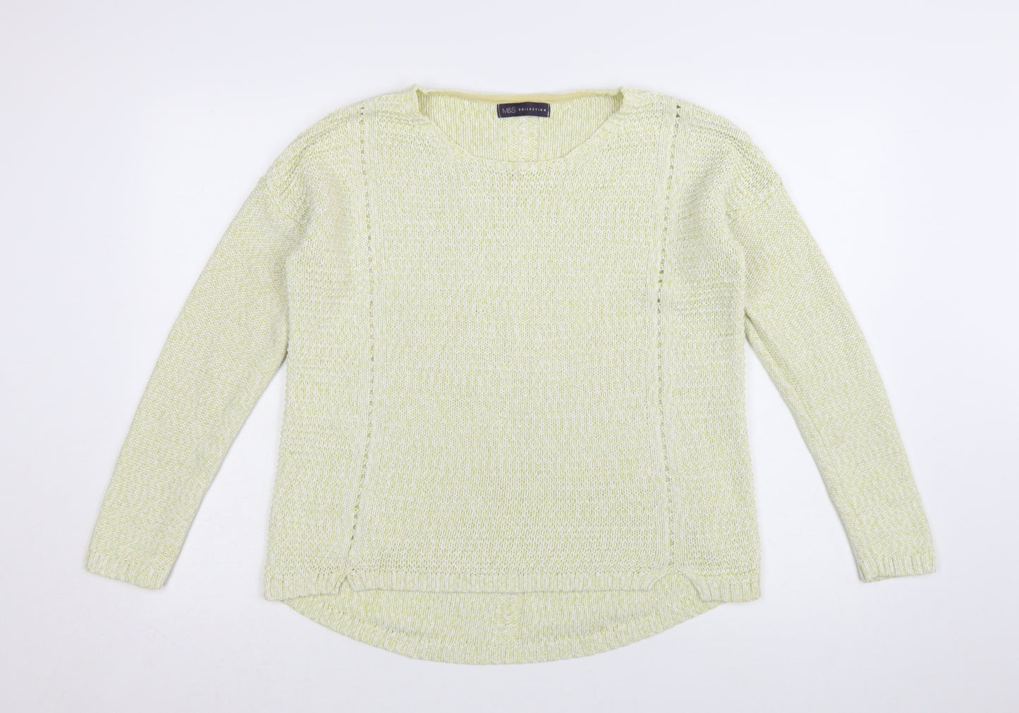 Marks and Spencer Women Green Cotton Knit Jumper Size 14