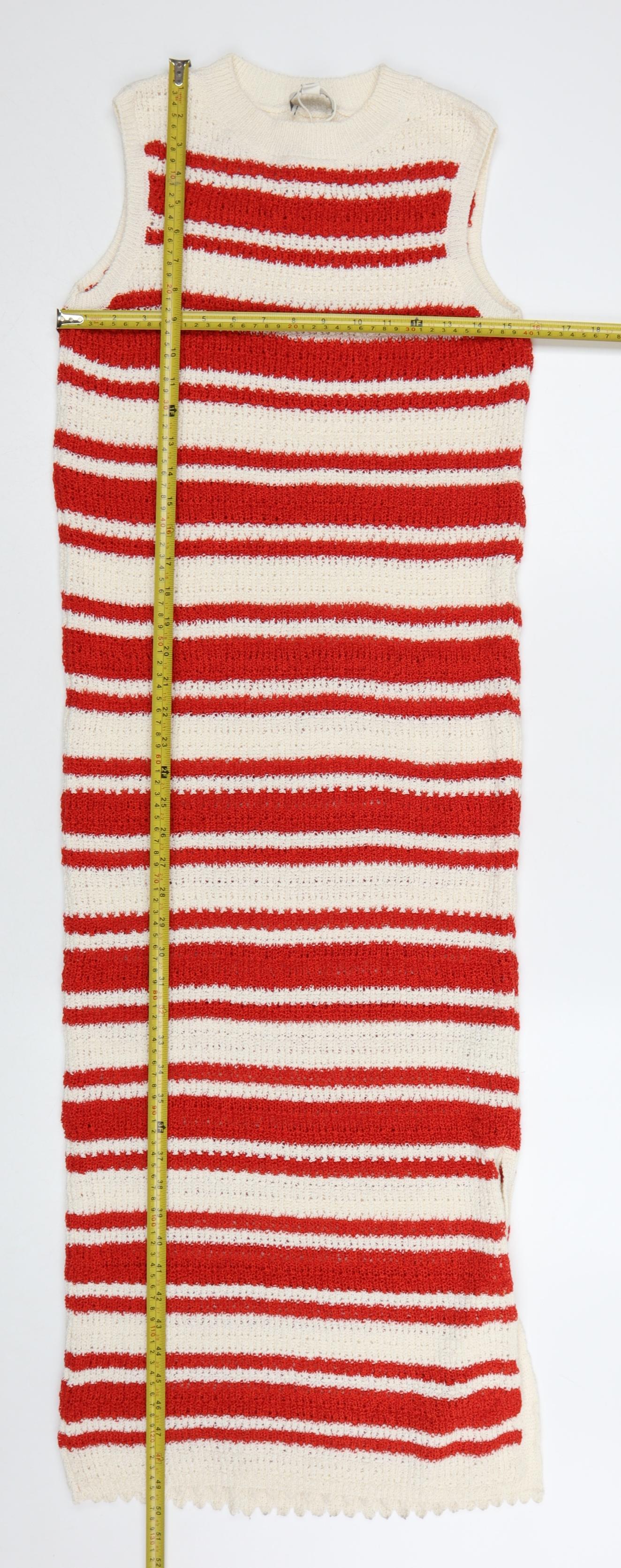 Marks and Spencer Women’s Red Striped Knit Sleeveless Midi Tank Dress Size S