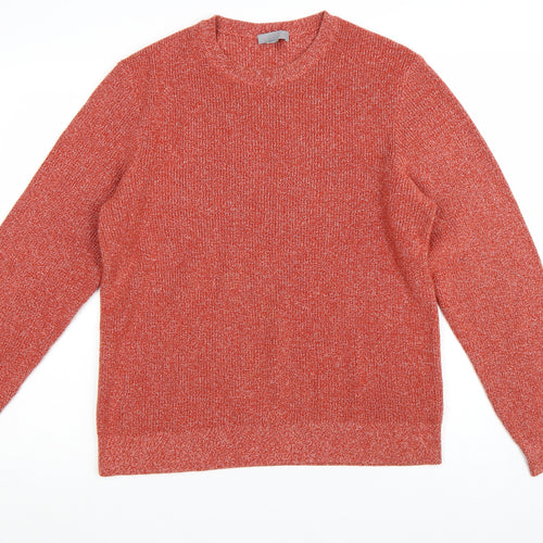 COS Men's Red Cotton Knit Crew Neck Jumper Size L