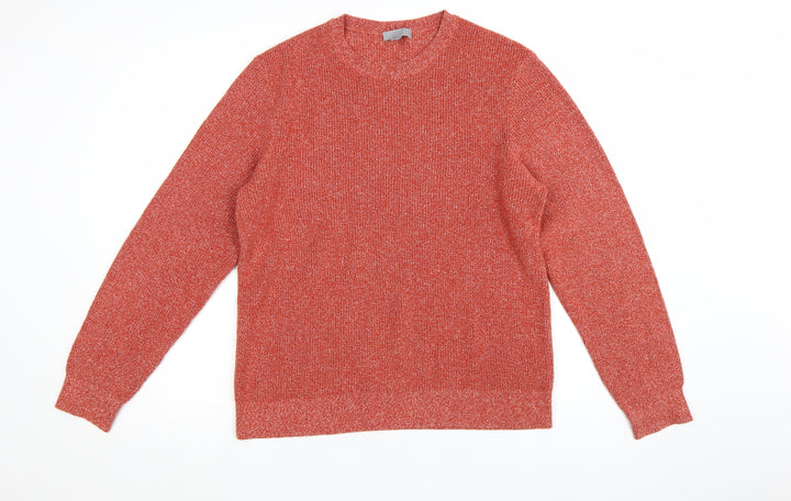 COS Men's Red Cotton Knit Crew Neck Jumper Size L