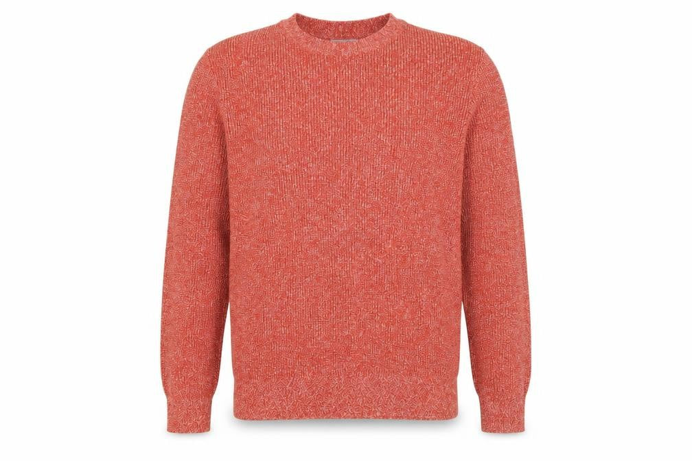 Front view of COS Men's Red Cotton Knit Crew Neck Jumper, size L