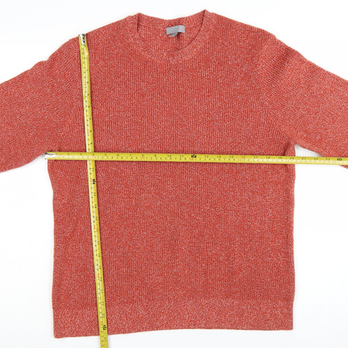 COS Men's Red Cotton Knit Crew Neck Jumper Size L