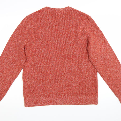 COS Men's Red Cotton Knit Crew Neck Jumper Size L