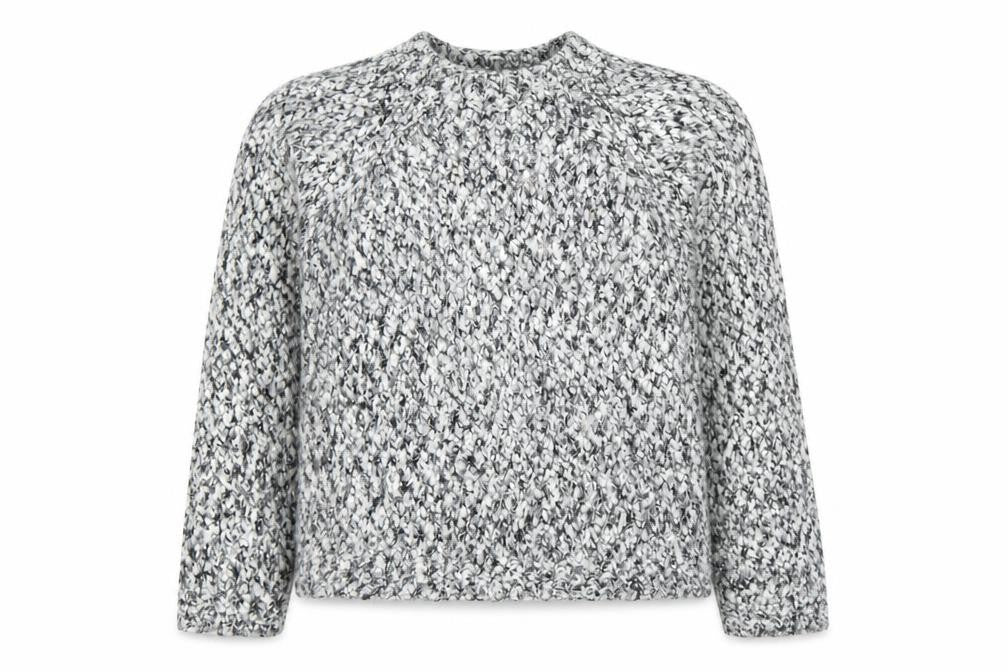 Front view of Whistles Women's Grey Chunky-Knit Wool Blend Jumper, size 8