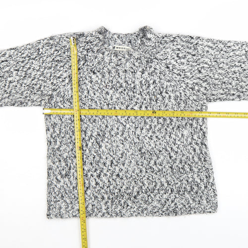 Whistles Women's Grey Chunky-Knit Wool Blend Jumper Size 8