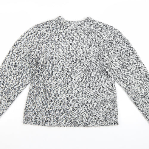 Whistles Women's Grey Chunky-Knit Wool Blend Jumper Size 8