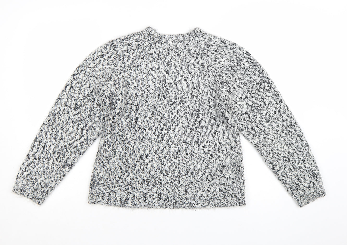 Whistles Women's Grey Chunky-Knit Wool Blend Jumper Size 8