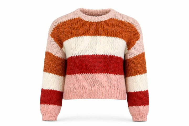 New Look Womens Multicoloured Chunky Knit Striped Jumper Size S