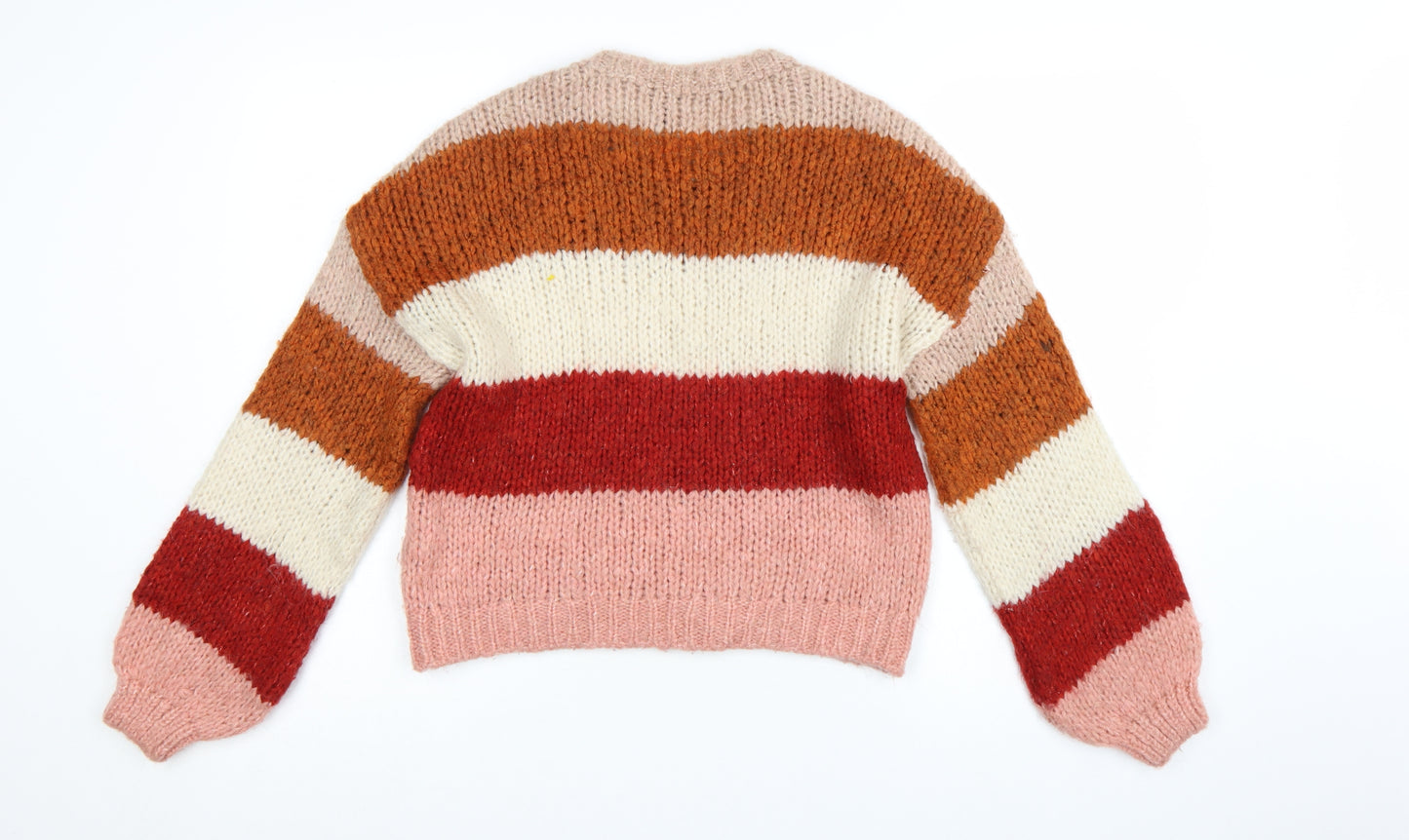 New Look Womens Multicoloured Chunky Knit Striped Jumper Size S