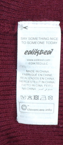 Edikted Womens Red Striped Boat Neck Long Sleeve Pullover Jumper XS