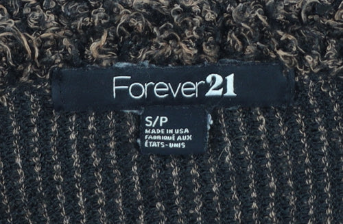 Forever 21 Women's Brown Fuzzy Knit Pullover Jumper Size S