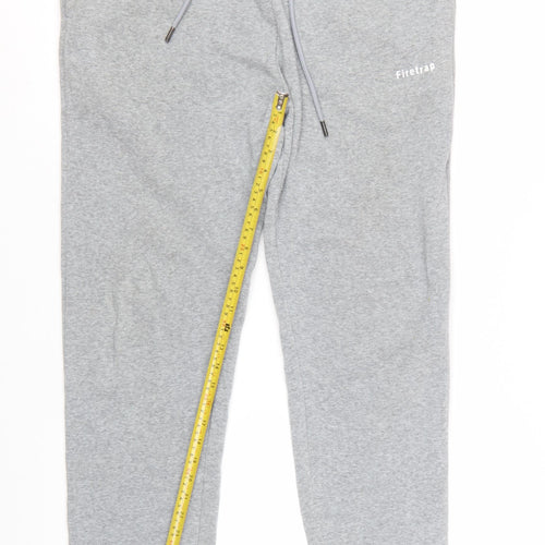 Firetrap Men's Grey Sweatpants L Regular Fit Drawstring Casual Trousers