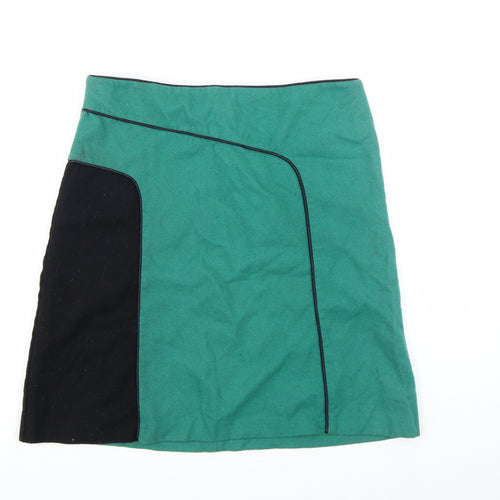 Topshop Women’s Green A-Line Knee Length Skirt Size 12