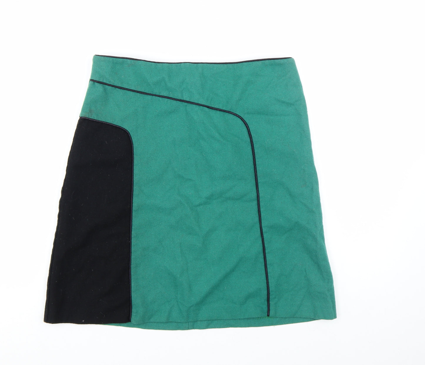 Topshop Women’s Green A-Line Knee Length Skirt Size 12