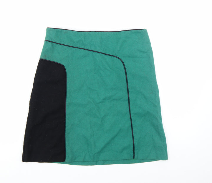 Topshop Women’s Green A-Line Knee Length Skirt Size 12