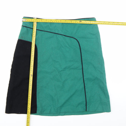 Topshop Women’s Green A-Line Knee Length Skirt Size 12