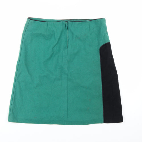 Topshop Women’s Green A-Line Knee Length Skirt Size 12