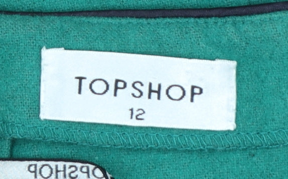 Topshop Women’s Green A-Line Knee Length Skirt Size 12