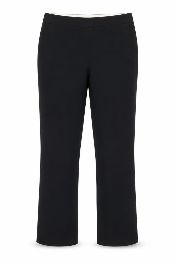 Marks and Spencer Women's Black Size 12 Straight Leg Stretch Trousers