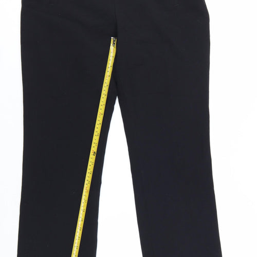 Marks and Spencer Women's Black Size 12 Straight Leg Stretch Trousers