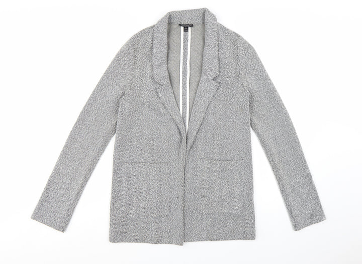 Topshop Women’s Grey Herringbone Blazer Jacket UK 6 Regular Fit