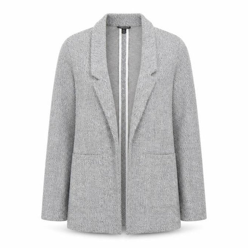 Topshop Women’s Grey Herringbone Blazer Jacket UK 6 Regular Fit