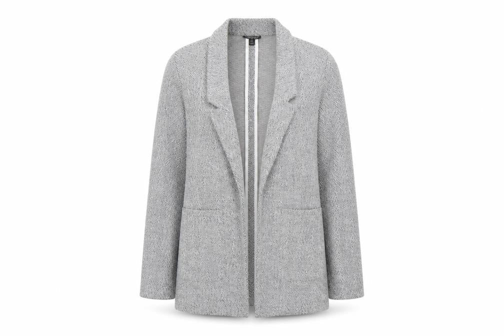 Topshop Women’s Grey Herringbone Blazer Jacket UK 6 Regular Fit