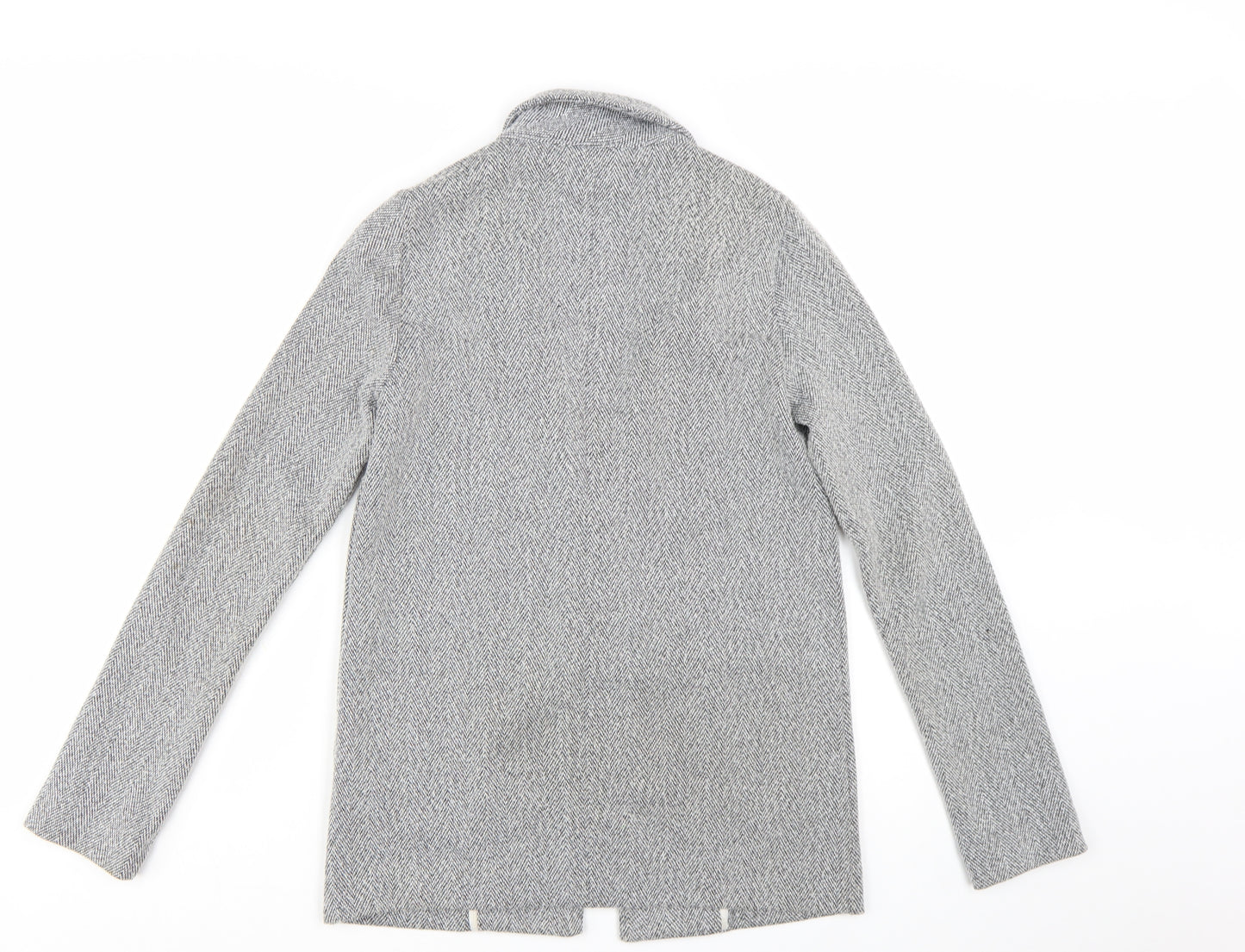 Topshop Women’s Grey Herringbone Blazer Jacket UK 6 Regular Fit