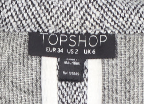 Topshop Women’s Grey Herringbone Blazer Jacket UK 6 Regular Fit