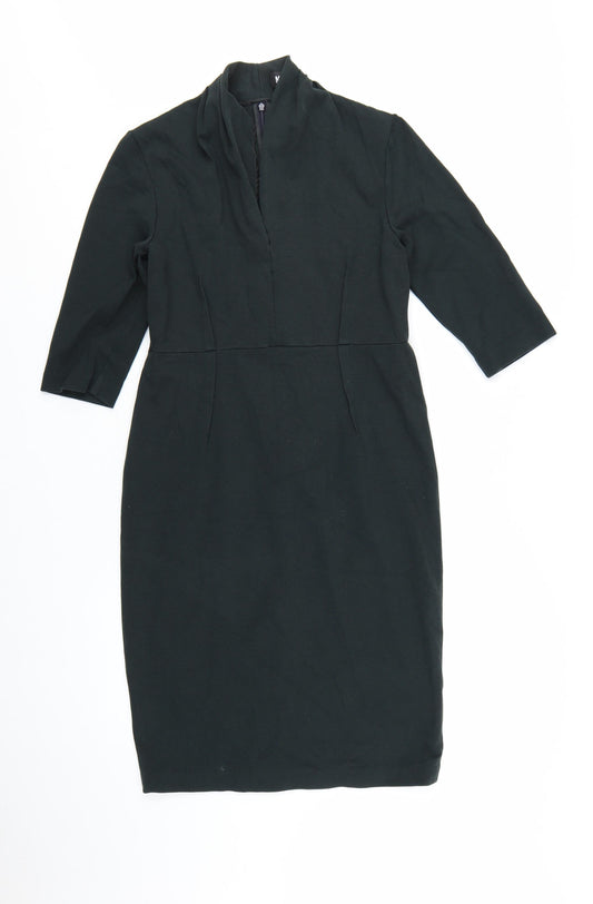 ME+EM Women Black L Sheath Knee Length 3/4 Sleeve Dress