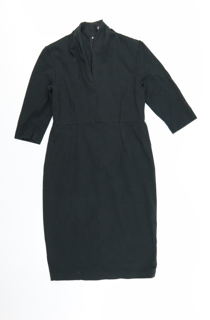 ME+EM Women Black L Sheath Knee Length 3/4 Sleeve Dress