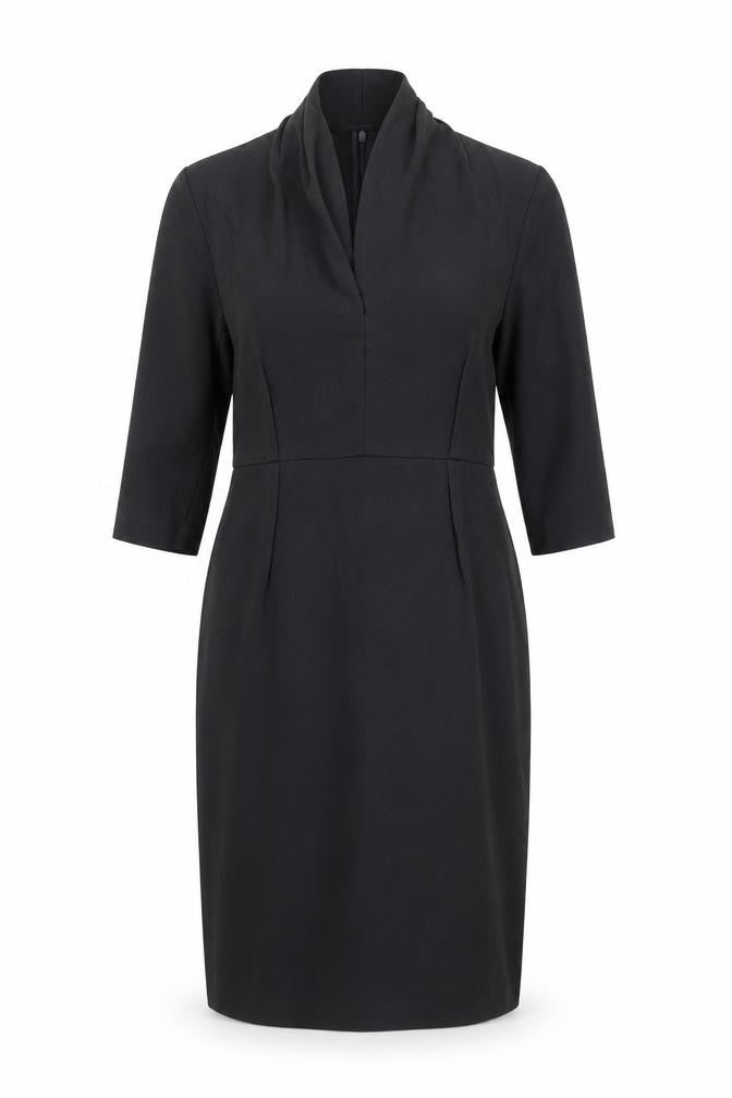 ME+EM Women Black L Sheath Knee Length 3/4 Sleeve Dress