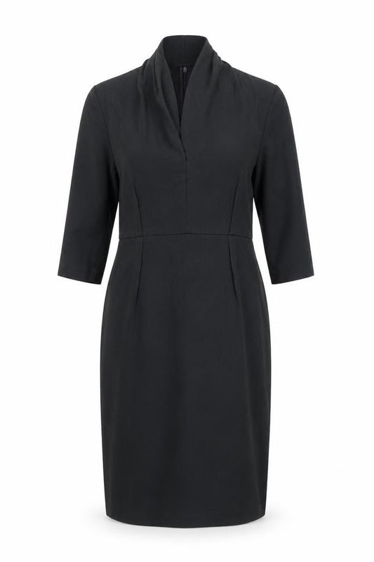 ME+EM Women Black L Sheath Knee Length 3/4 Sleeve Dress
