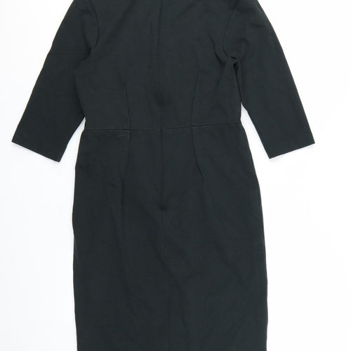 ME+EM Women Black L Sheath Knee Length 3/4 Sleeve Dress