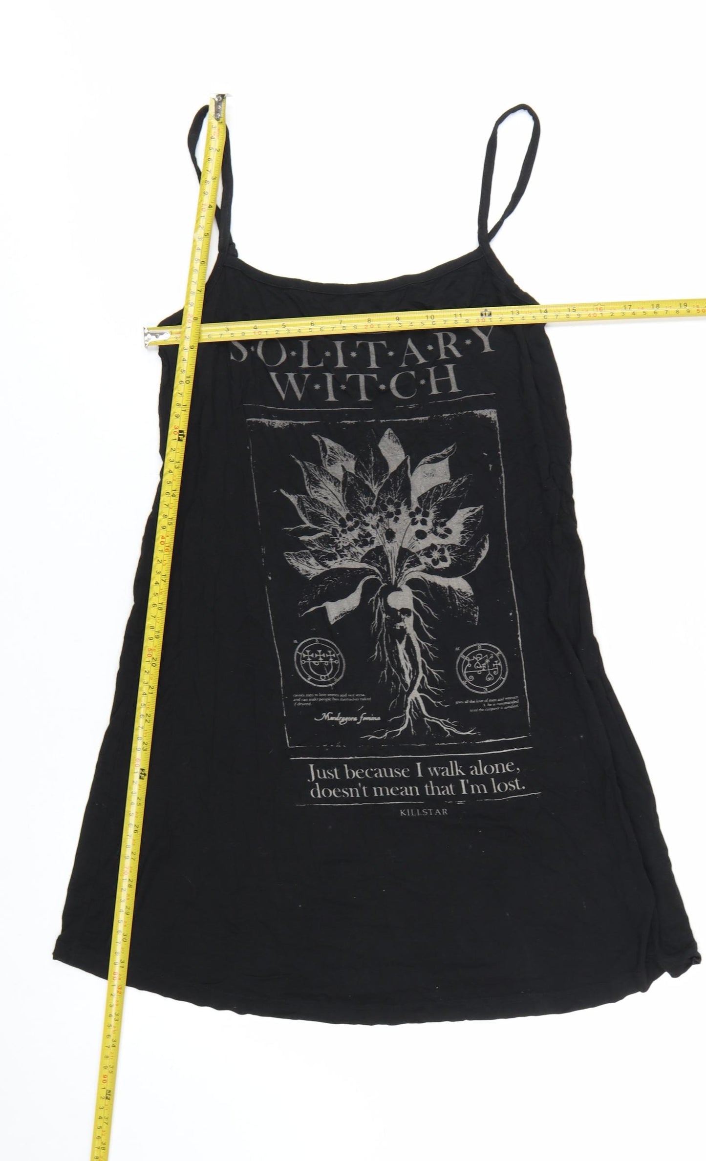 Killstar Women's Black Solitary Witch Slip Dress Size S Gothic Cami