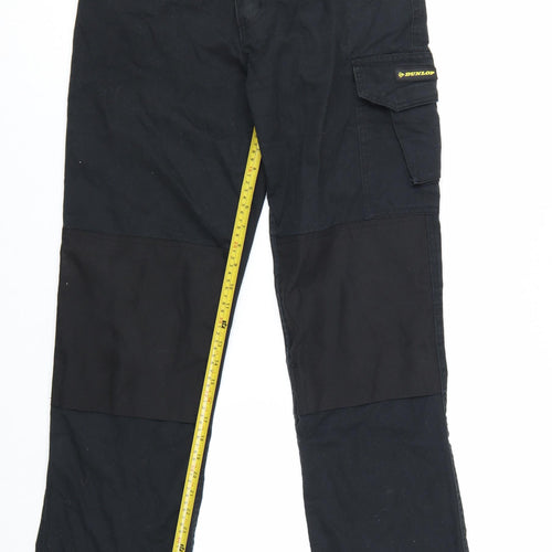 Dunlop Men's Black Cargo Workwear Trousers W28 L32 Cotton Blend