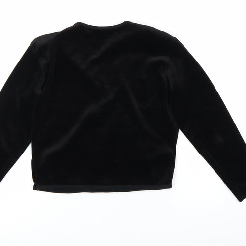 BHS Women’s Black Velvet Long Sleeve Wrap Blouse Size 14
