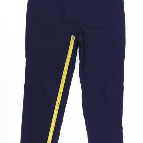 David Emanuel Women's Blue Size 14 Straight Ponte Trousers