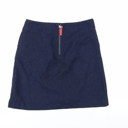 Joules Women's Blue Tweed Knee Length Pencil Skirt UK 10
