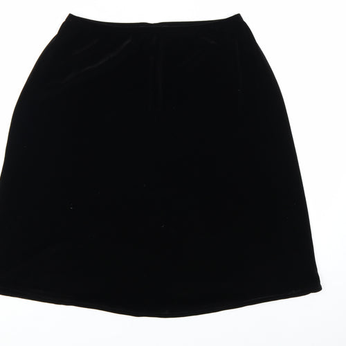 Ingredients Womens Black Velvet Pencil Skirt Size L Stretch