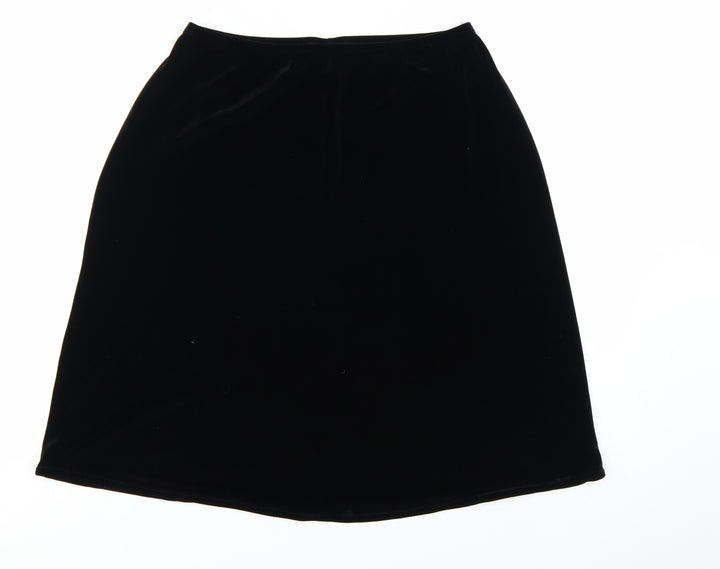 Ingredients Womens Black Velvet Pencil Skirt Size L Stretch