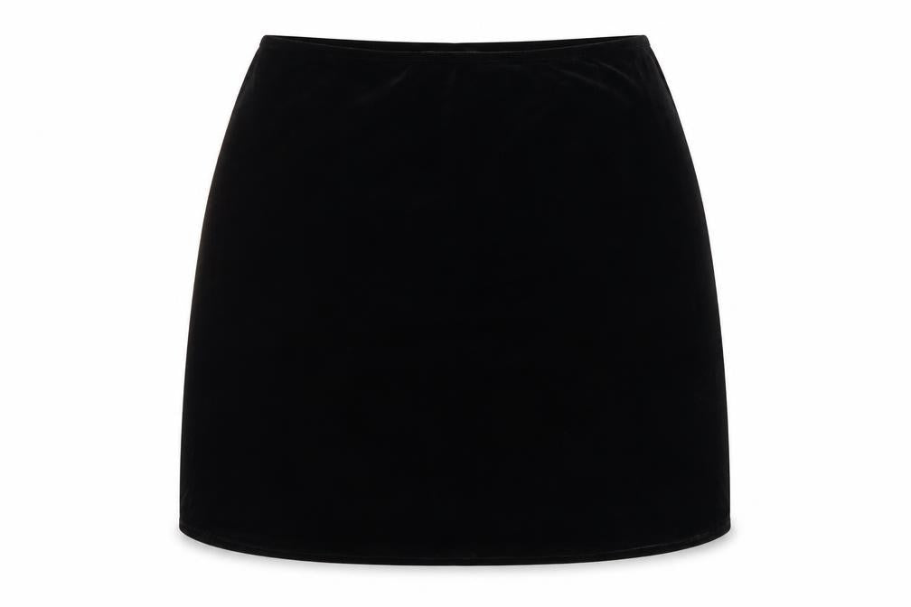 Ingredients Womens Black Velvet Pencil Skirt Size L Stretch