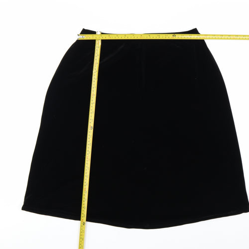 Ingredients Womens Black Velvet Pencil Skirt Size L Stretch