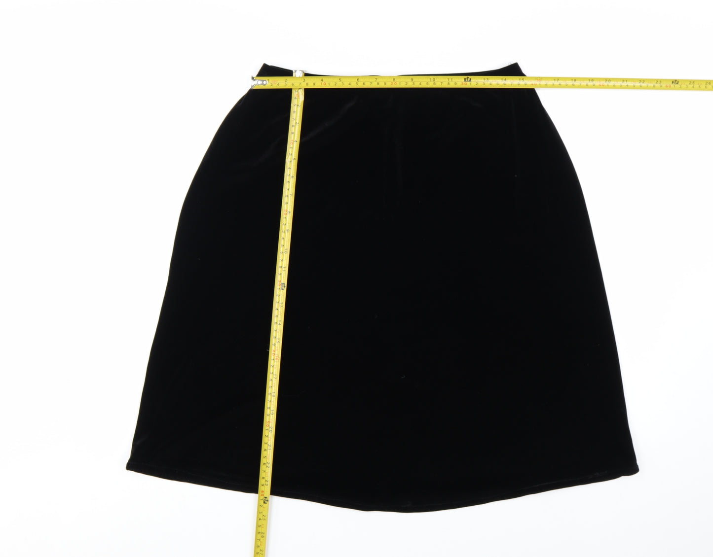 Ingredients Womens Black Velvet Pencil Skirt Size L Stretch