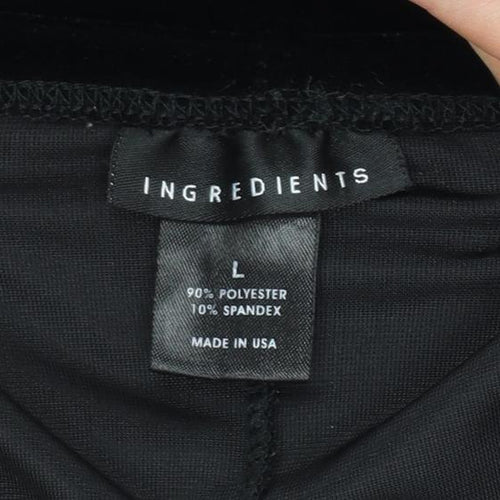 Ingredients Womens Black Velvet Pencil Skirt Size L Stretch