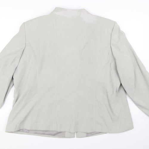 bonmarché Women’s Grey Suede Look Zip Jacket Size 24 Plus