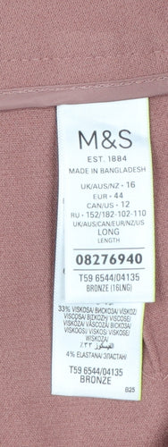 Marks and Spencer Women Brown Size 16 Wide-Leg Trousers