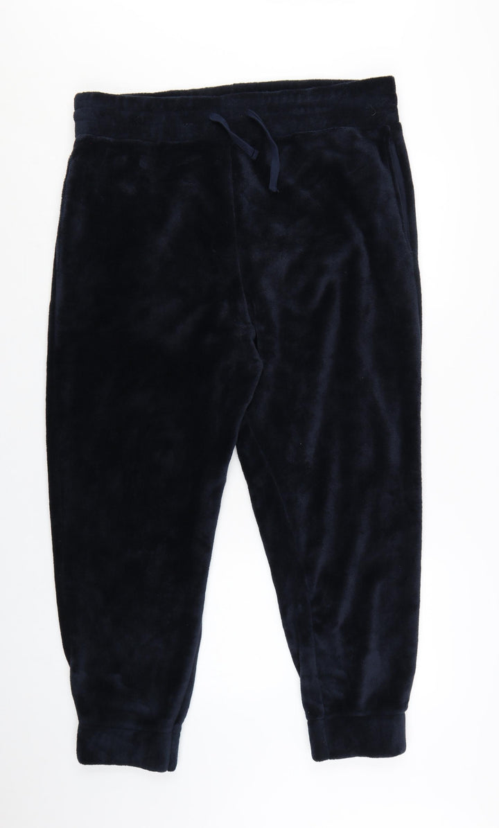 ASOS DESIGN Womens Blue Velour Jogger Trousers XL Soft Cozy Casual