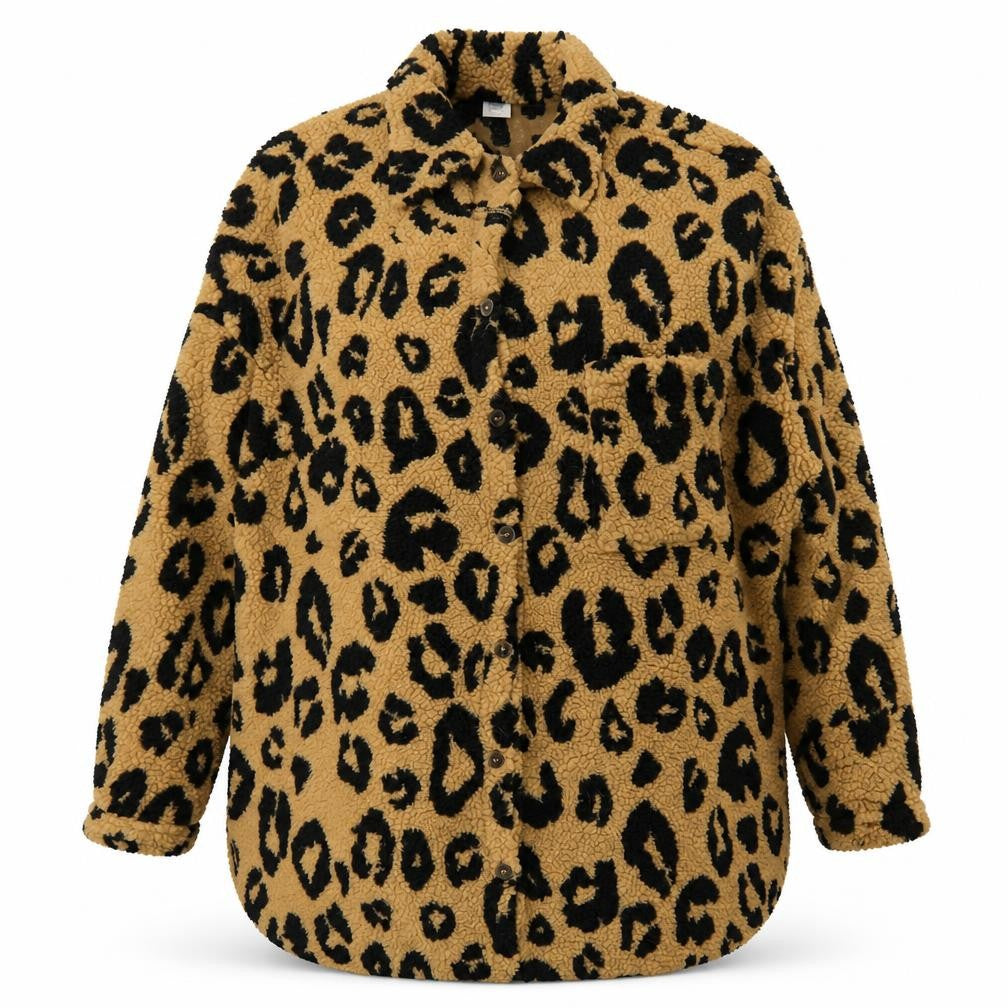 Next Girls Brown Leopard Print Fleece Shirt Jacket 16 Years